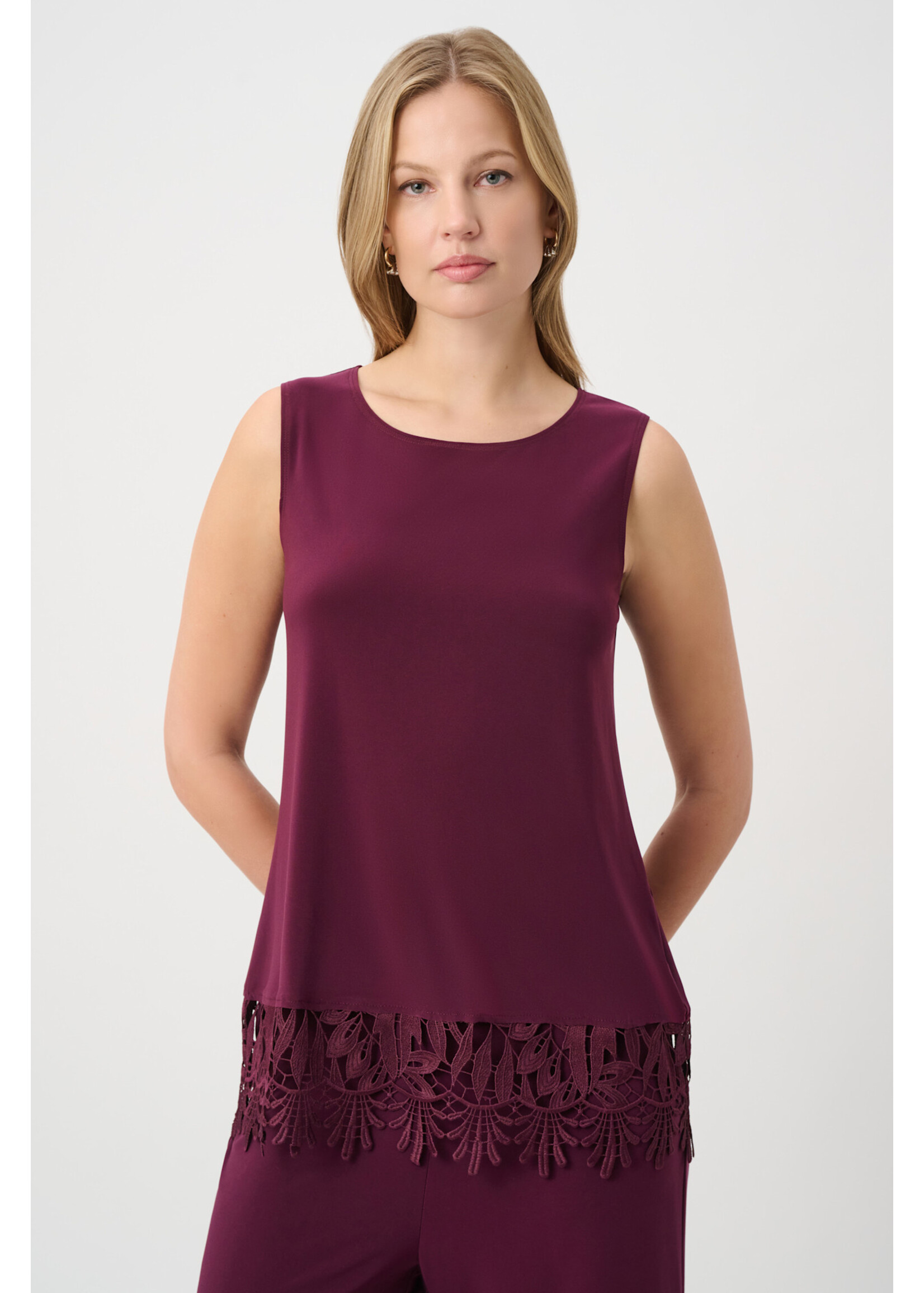Joseph Ribkoff JR Lace Hem Sleeveless Top