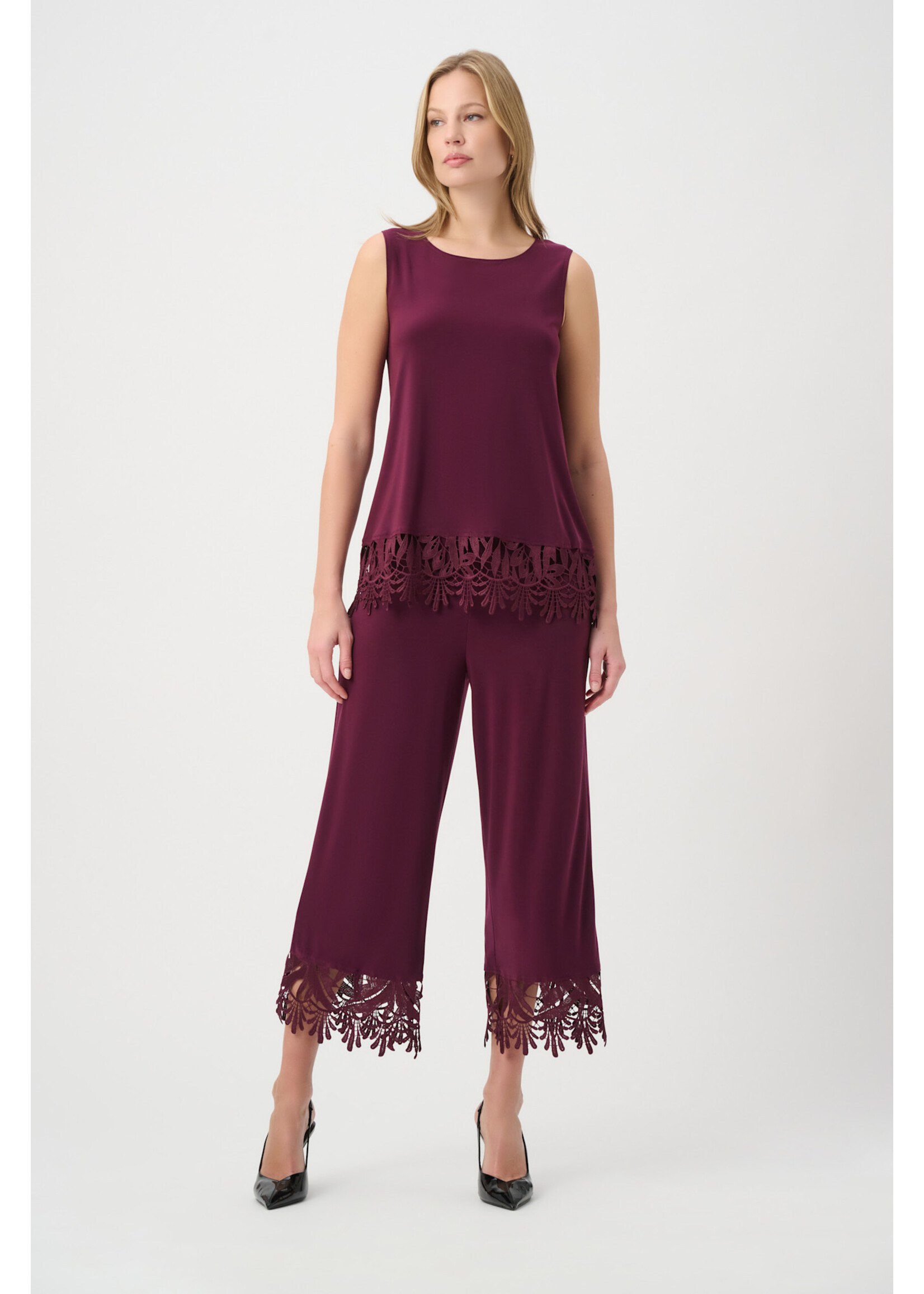Joseph Ribkoff JR Lace Hem Sleeveless Top