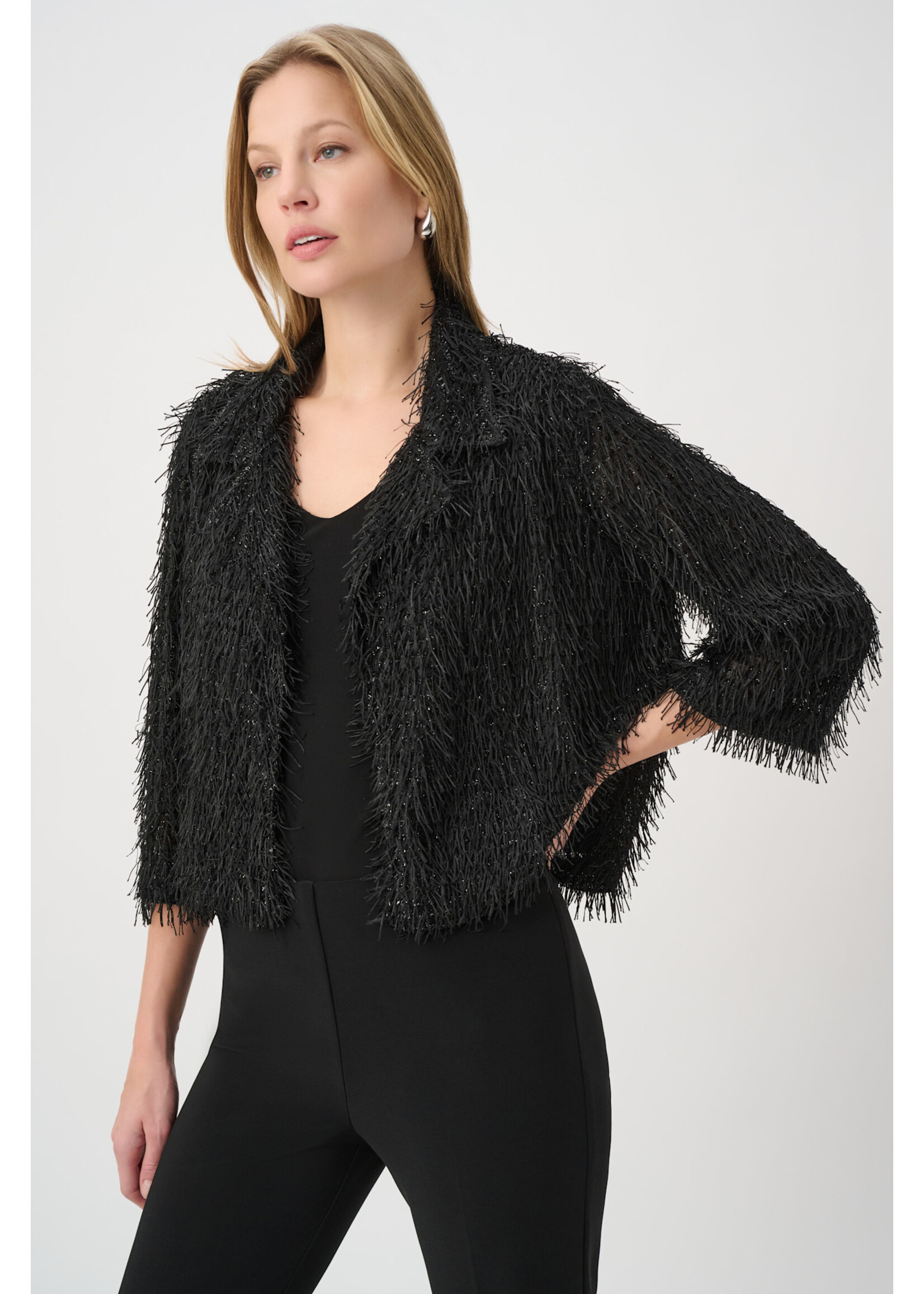 Joseph Ribkoff JR Fringed Short Blazer