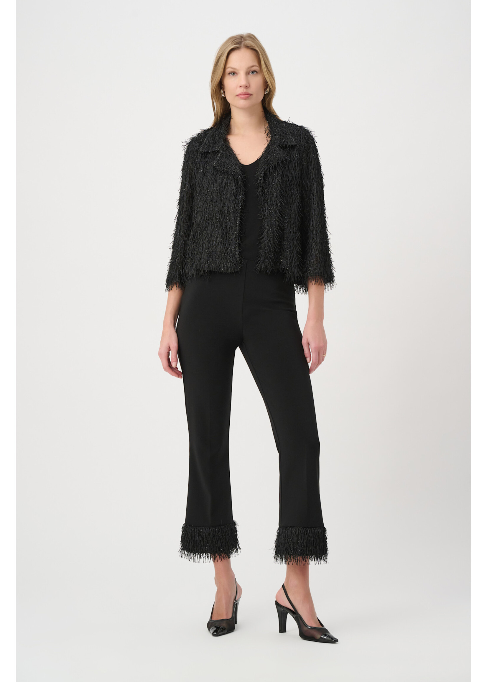 Joseph Ribkoff JR Fringed Flared Pants
