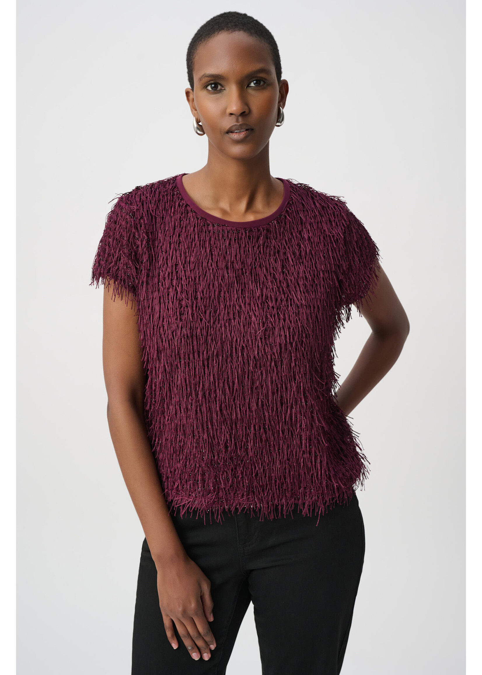 Joseph Ribkoff JR Novelty Fringe Top