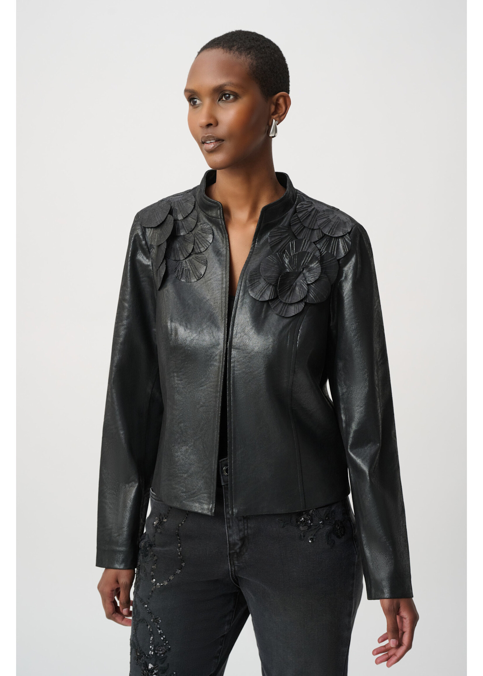 Joseph Ribkoff JR Embellished Foiled Suede Jacket