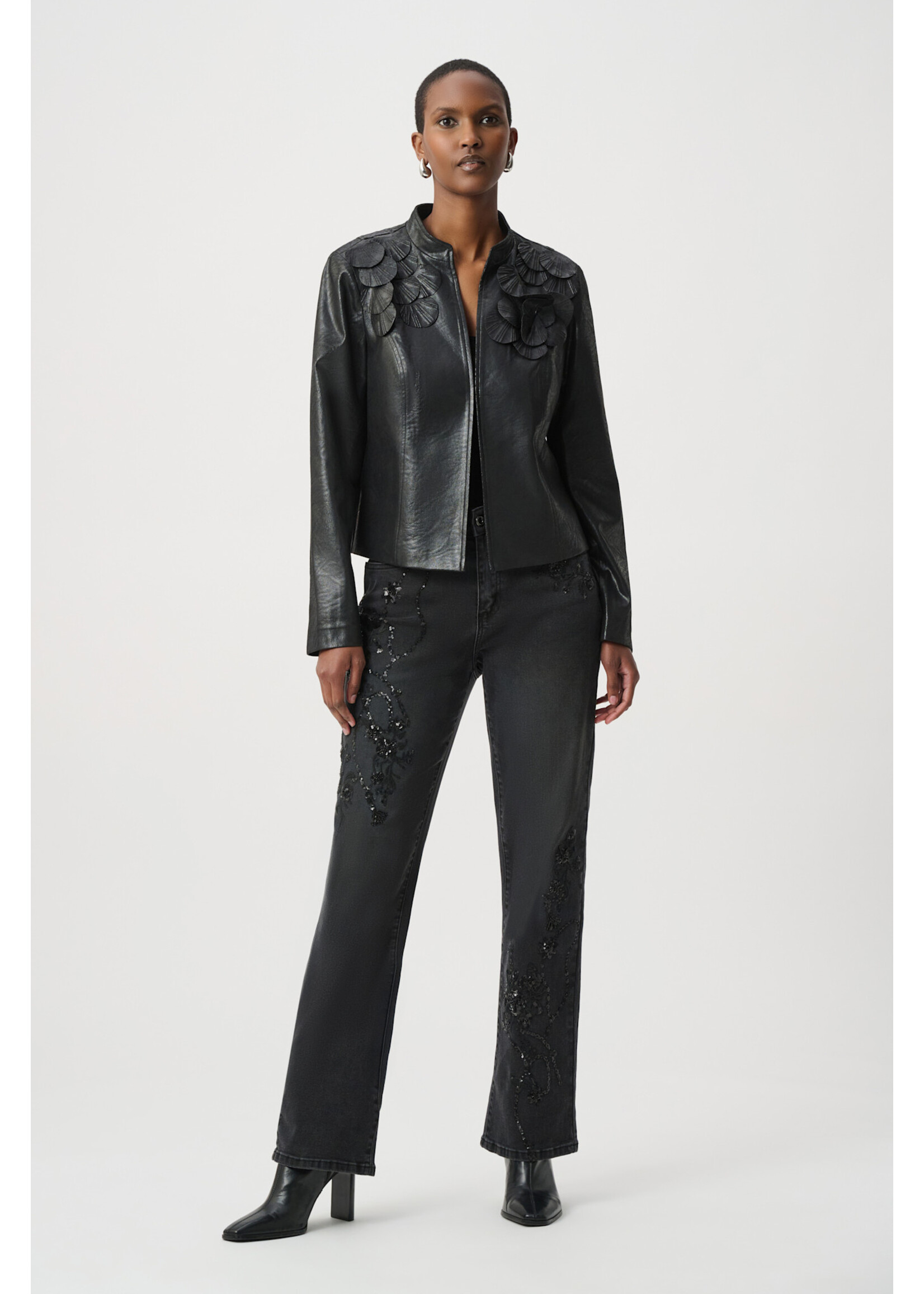 Joseph Ribkoff JR Embellished Foiled Suede Jacket