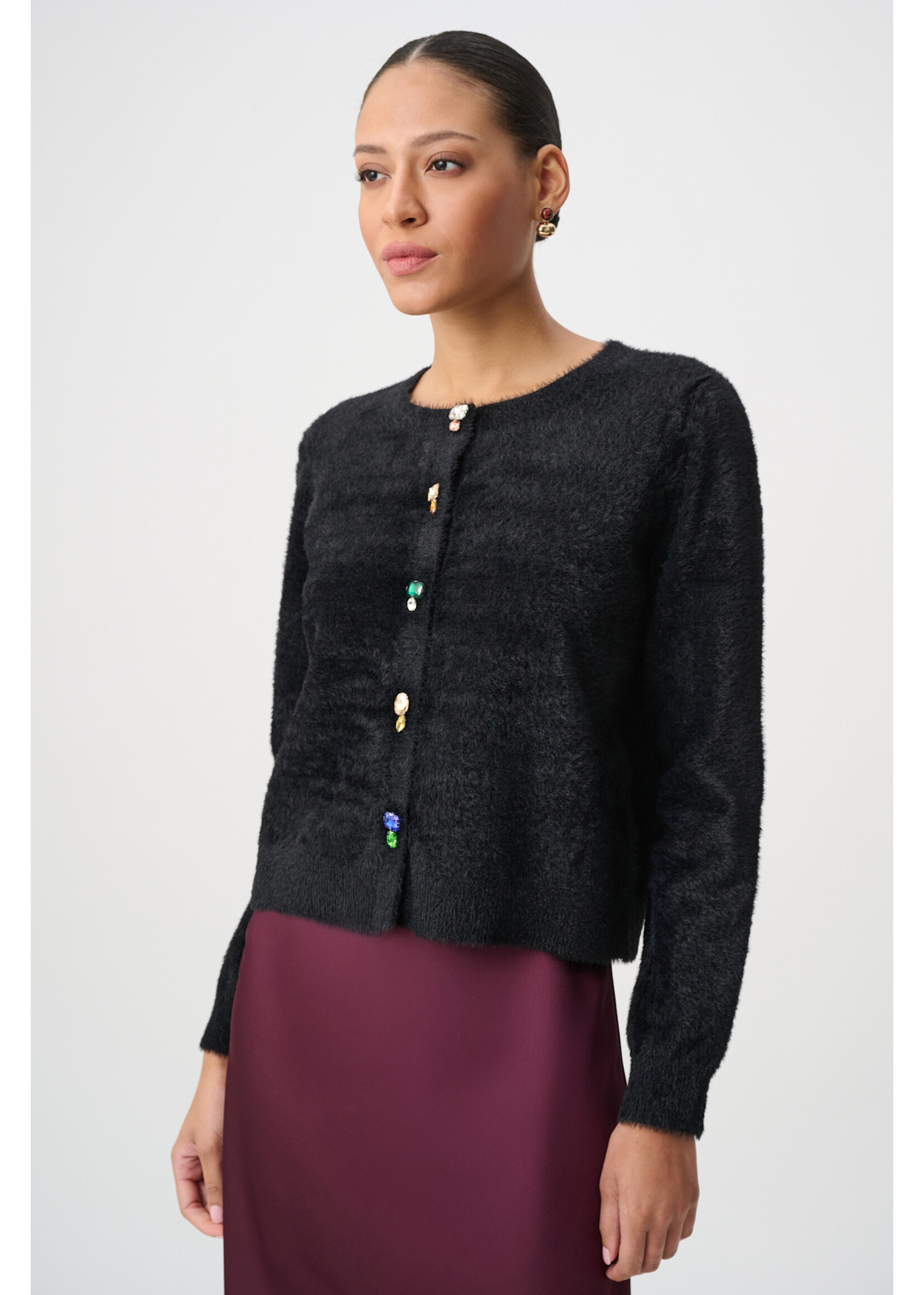 Joseph Ribkoff JR Bejeweled Crewneck Cardigan