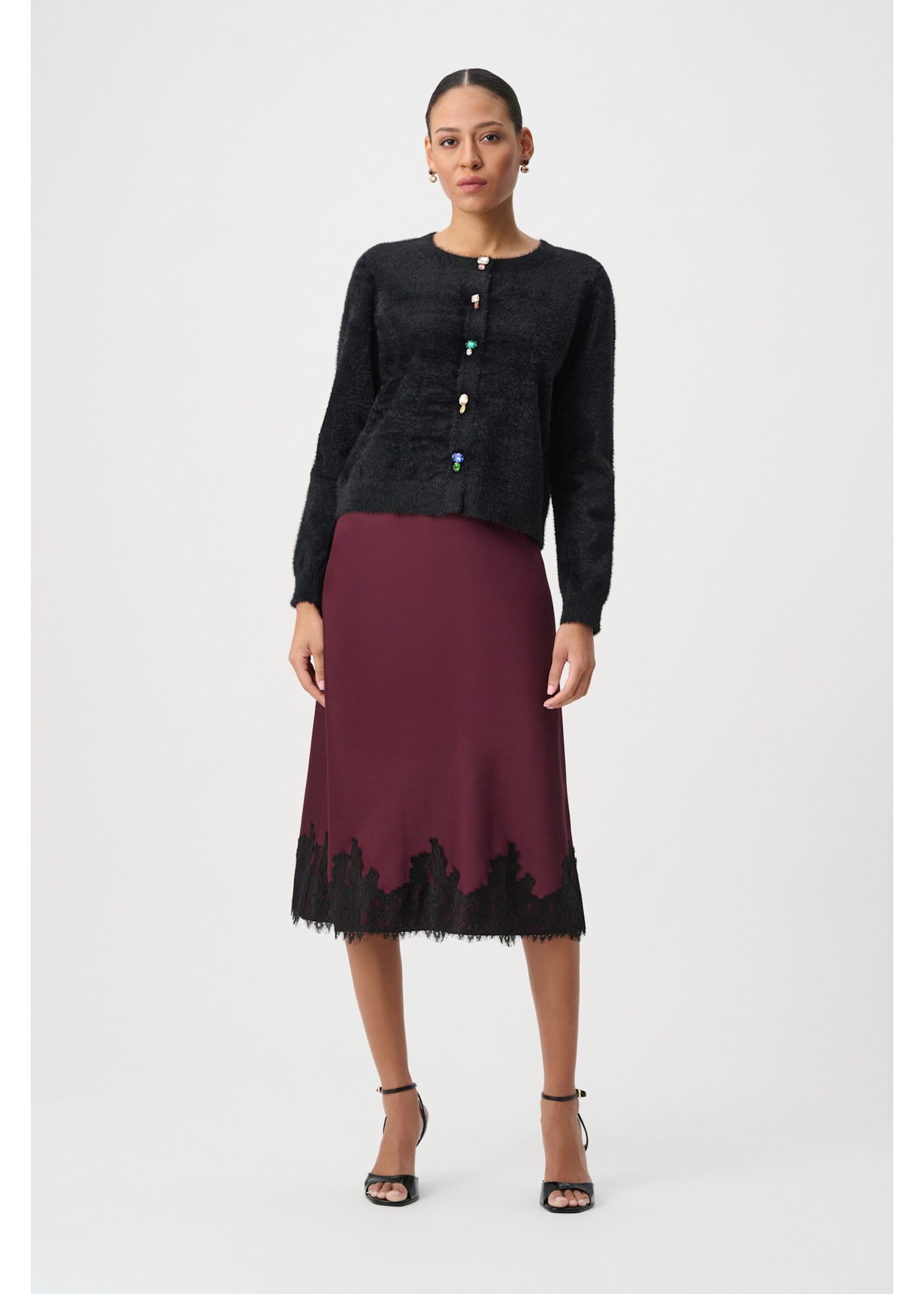 Joseph Ribkoff JR Bejeweled Crewneck Cardigan