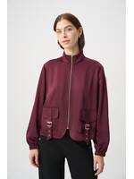 Joseph Ribkoff JR Satin Puff Sleeve Utility Jacket