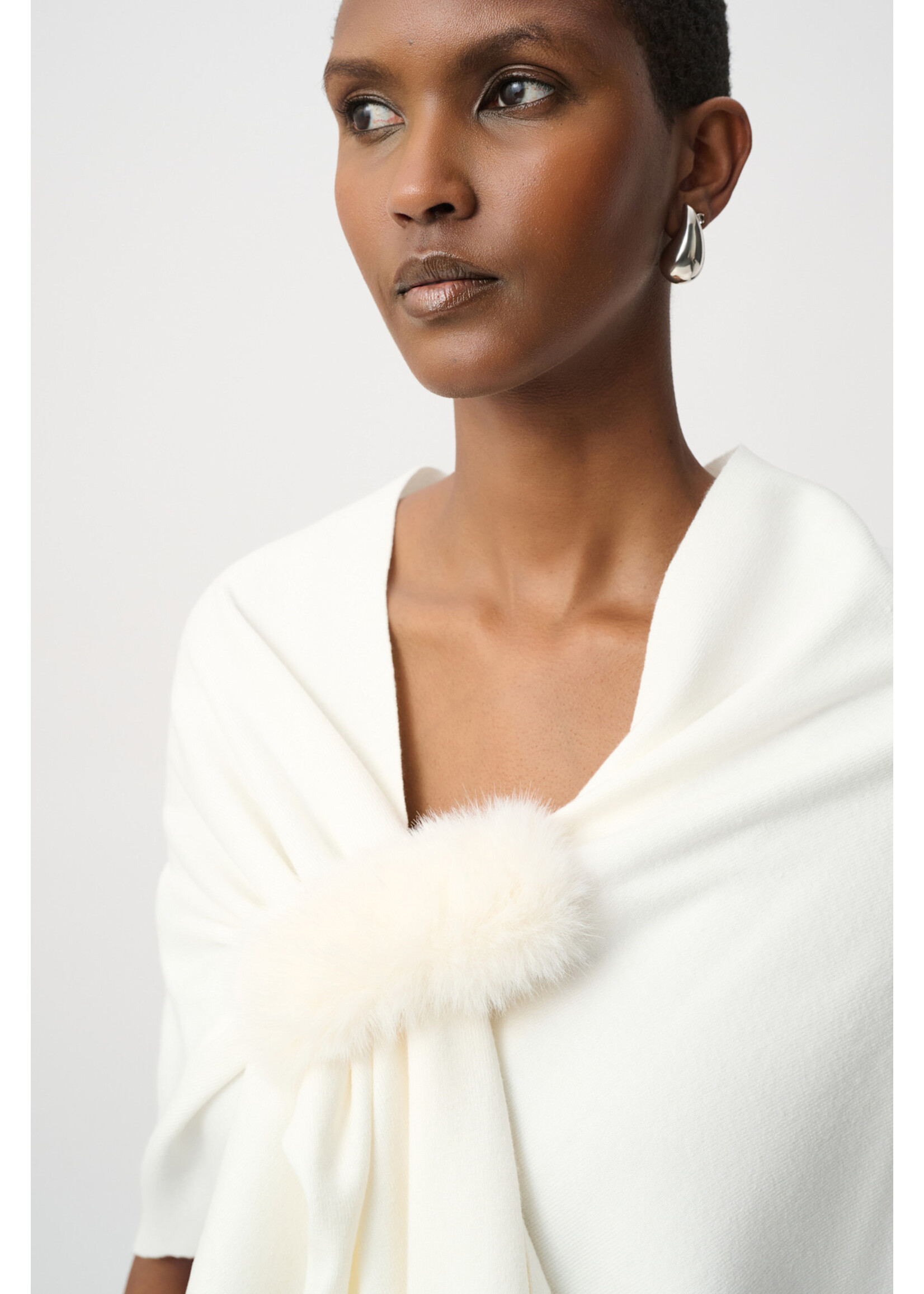 Joseph Ribkoff JR Faux Fur Draped Cover Up
