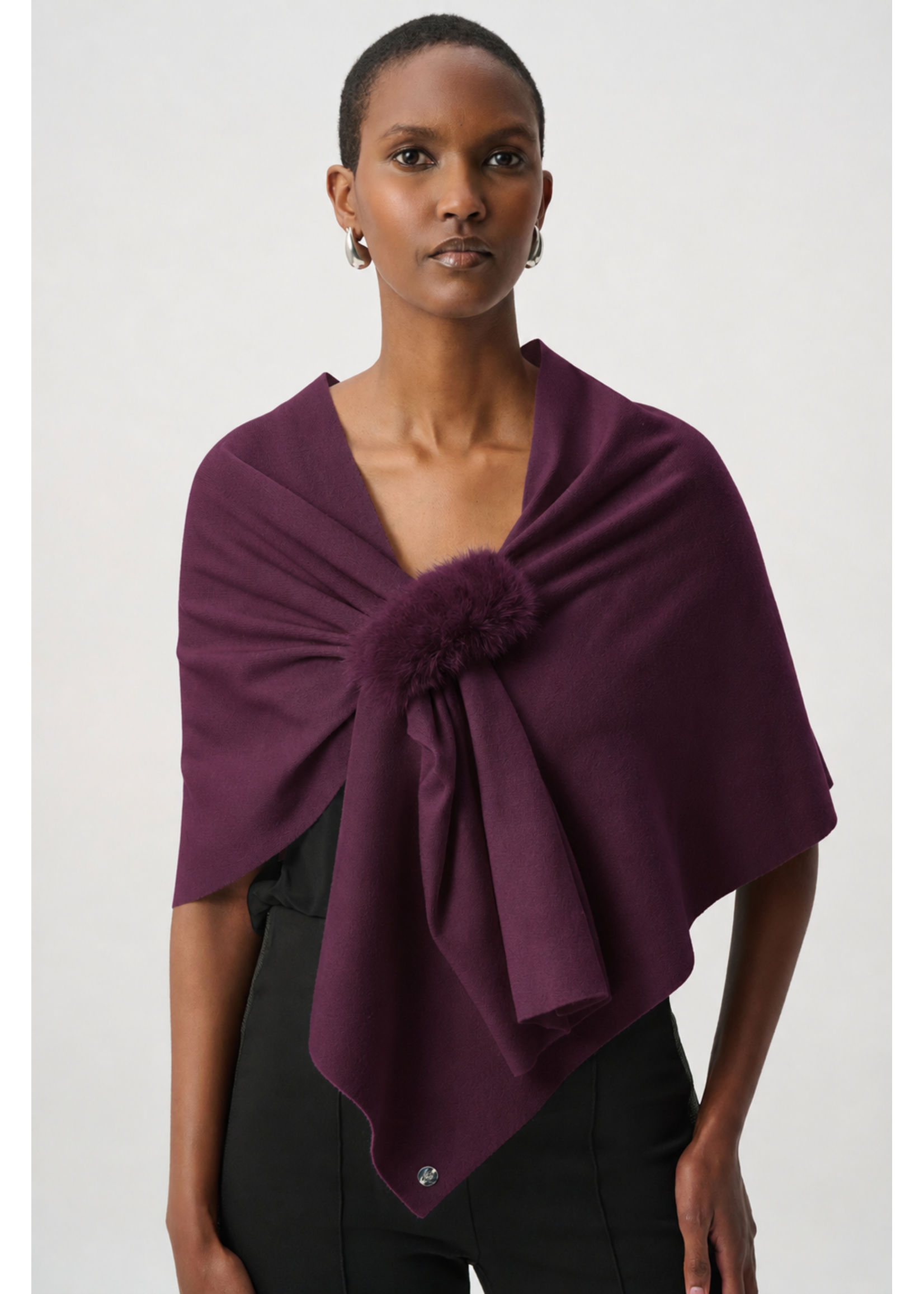 Joseph Ribkoff JR Faux Fur Draped Cover Up