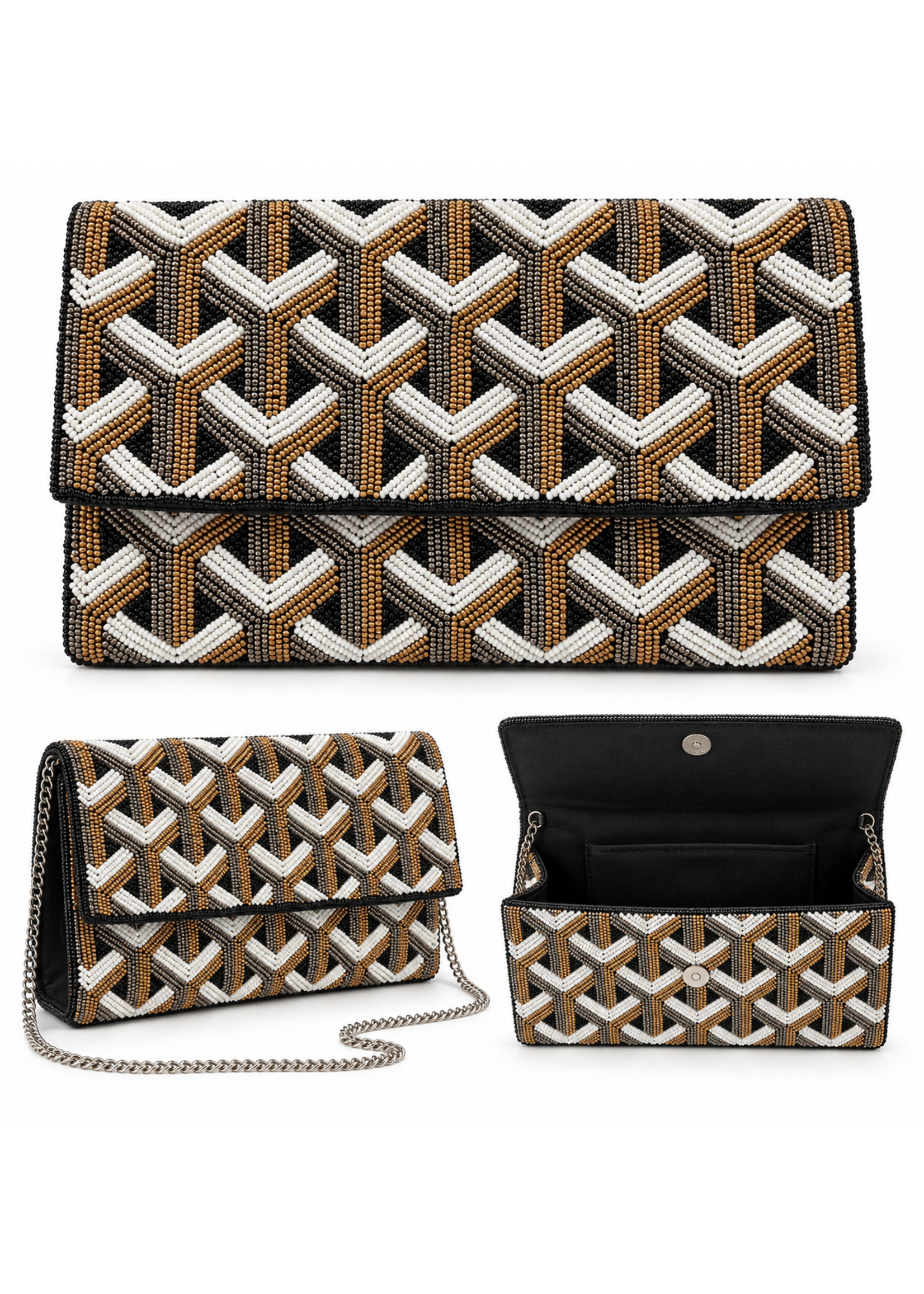 Luv & Co. Beaded Clutch w/ Shoulder Strap