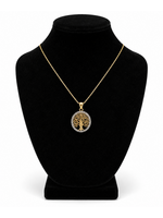 Vintage 10ky Fine Chain with two tone Tree Pendant 18"
