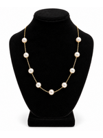 Vintage 14ky Station Freshwater Pearl Necklace 18" MSRP $900