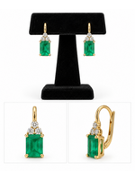 Vintage 14ky Natural Emerald Drop Earrings 1.12ctw MSRP $3500