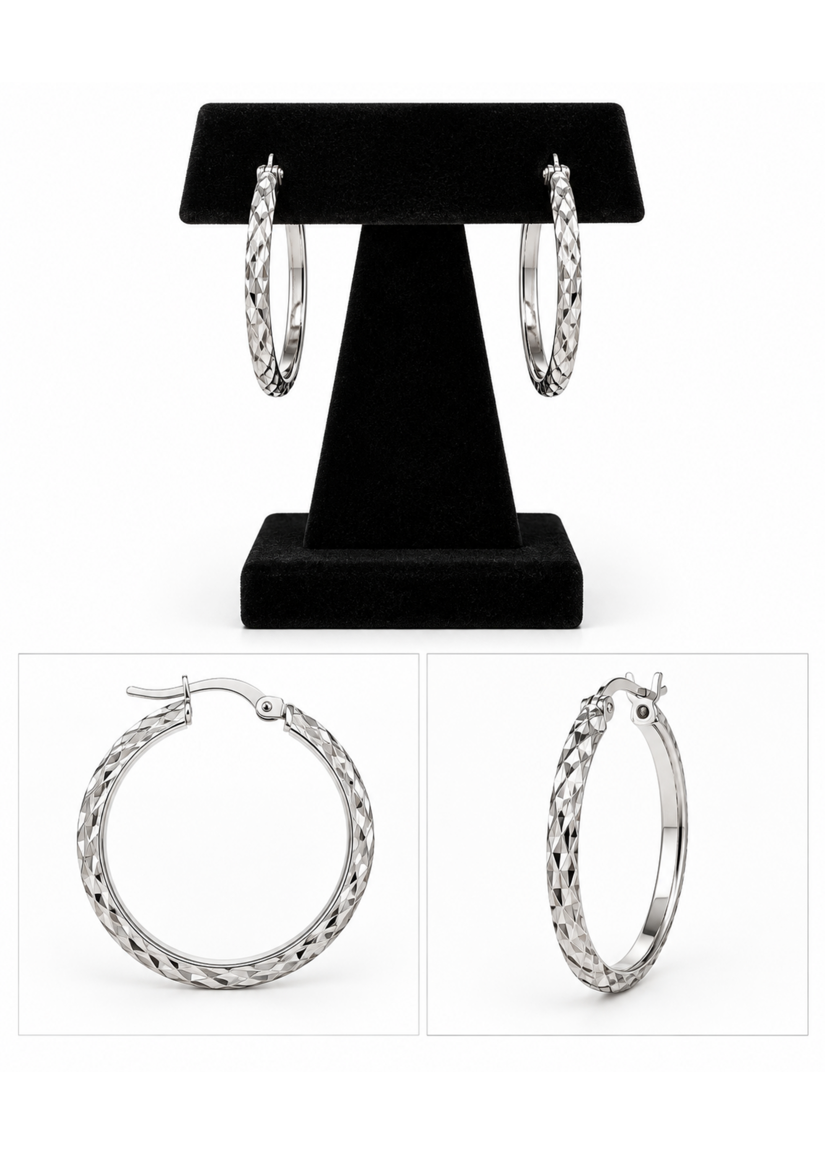 Vintage 10kw Diamond Cut Hoops MSRP $600