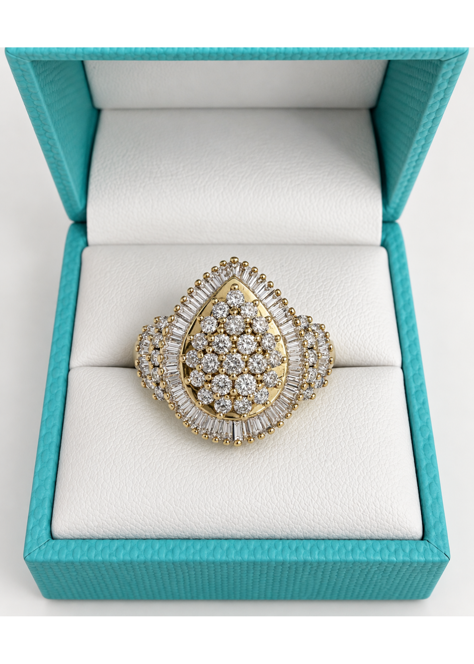 Vintage Pear Diamond Cluster SZ 6