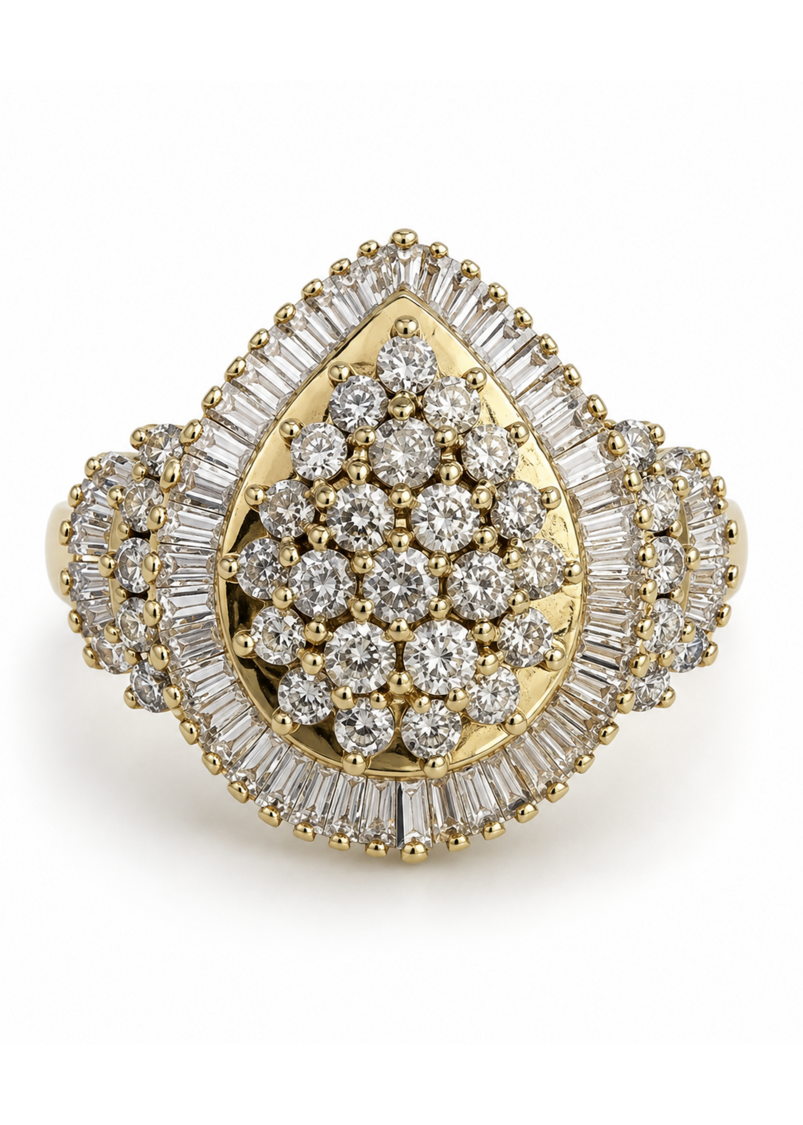 Vintage Pear Diamond Cluster SZ 6