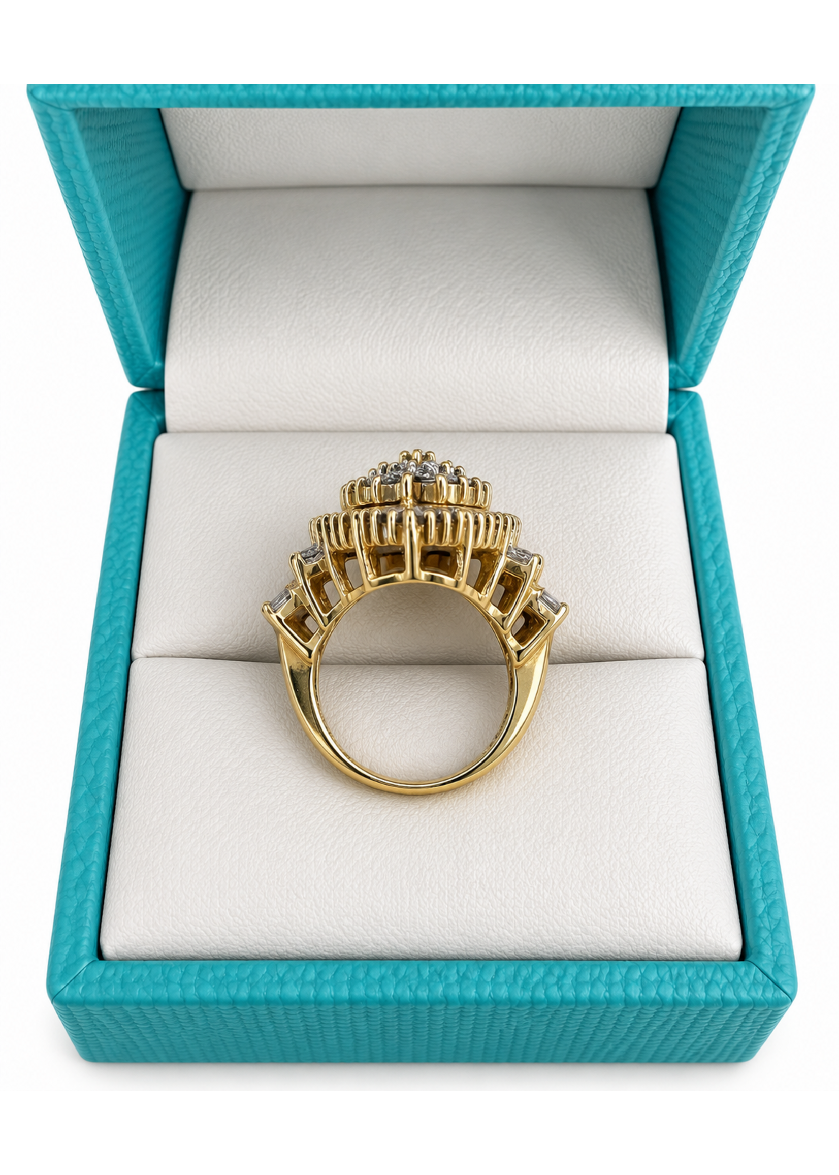 Vintage Pear Diamond Cluster SZ 6