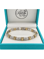 Vintage 10kwy Heavy X O Diam. Tennis Bracelet 7.5" 3.3 ctw MSRP $7500