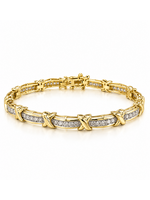 Vintage X O Diamond Tennis Bracelet 10ky 1.98ctw MSRP $7500