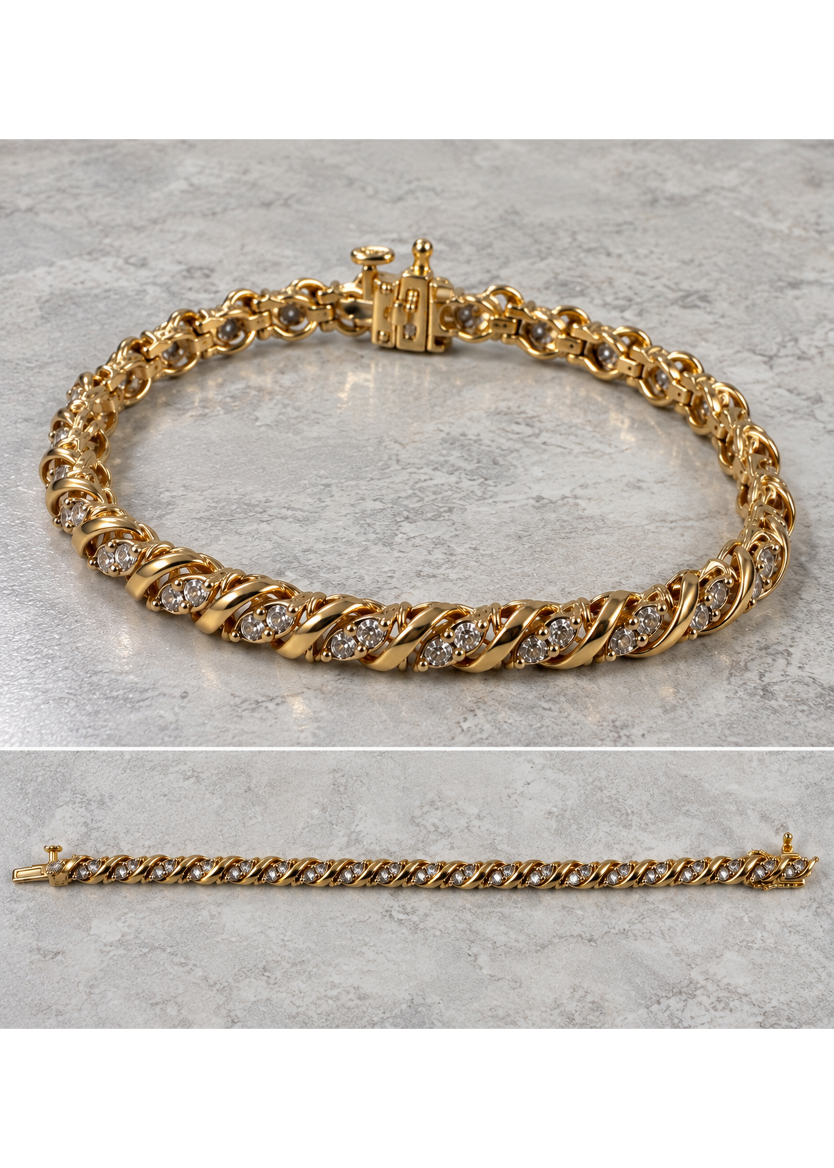 Vintage Diamond Tennis Bracelet 10ky MSRP $5000