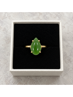 Vintage 14ky Pear Shaped Jade Ring size 5.5 MSRP $1300