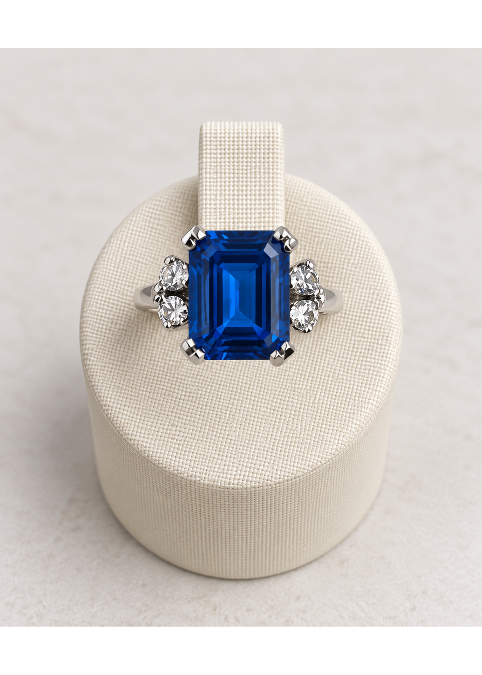 Lab Sapphire Ring 14kw size 6.25 MSRP $2000