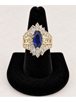 Vintage Marquise Cubic Sapphire Cluster Ring size 6 MSRP $1200