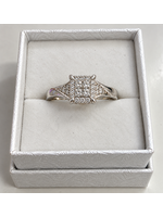 Vintage 10kw Crossover Quad Princess Diamond Ring size 8 MSRP $3300