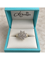 Vintage 14ky Flower Cluster Diamond Ring size 7 MSRP $4400