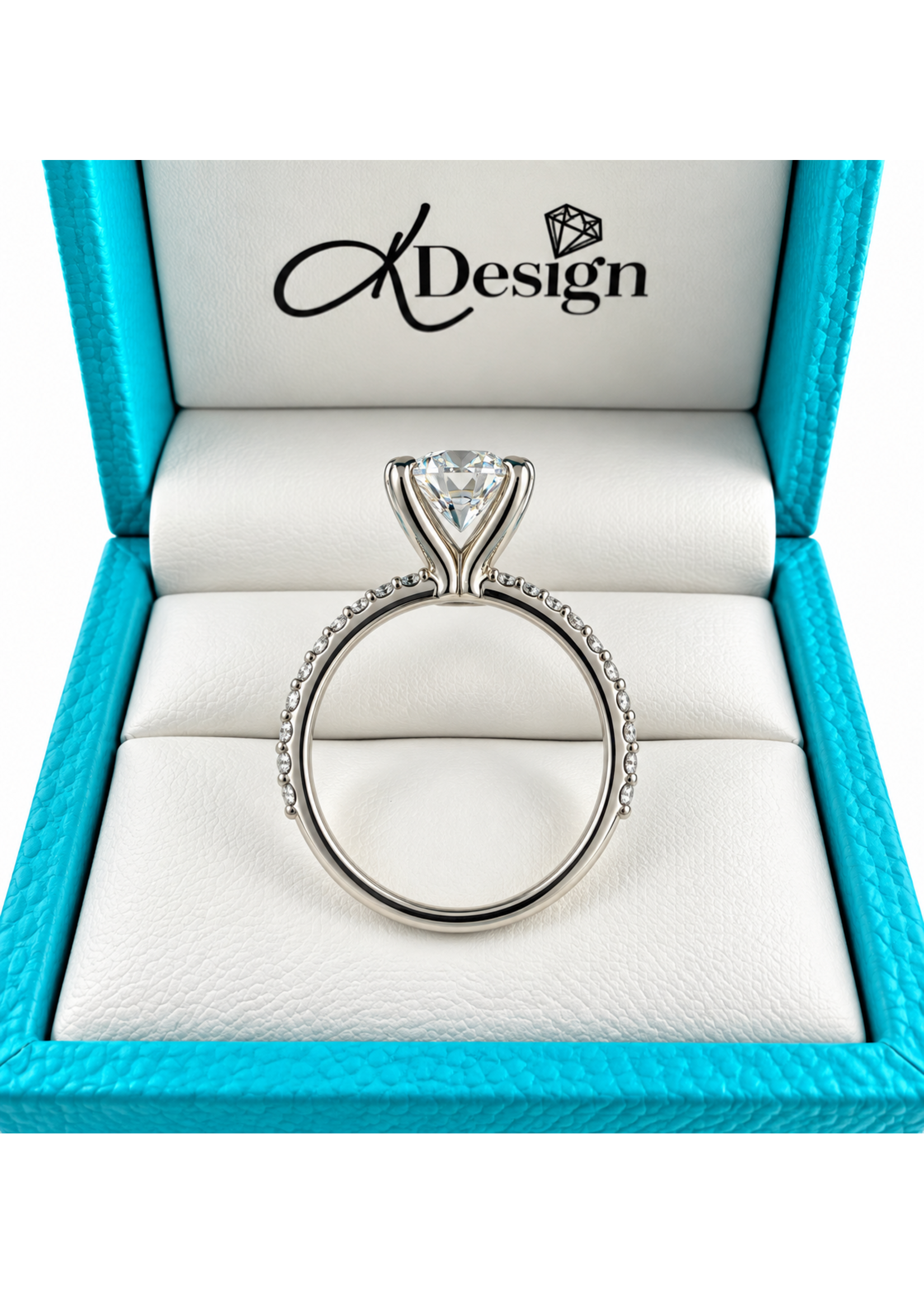 14kw Accented Solitaire Lab Diam. Ring size 4.75 ctw. 3.56