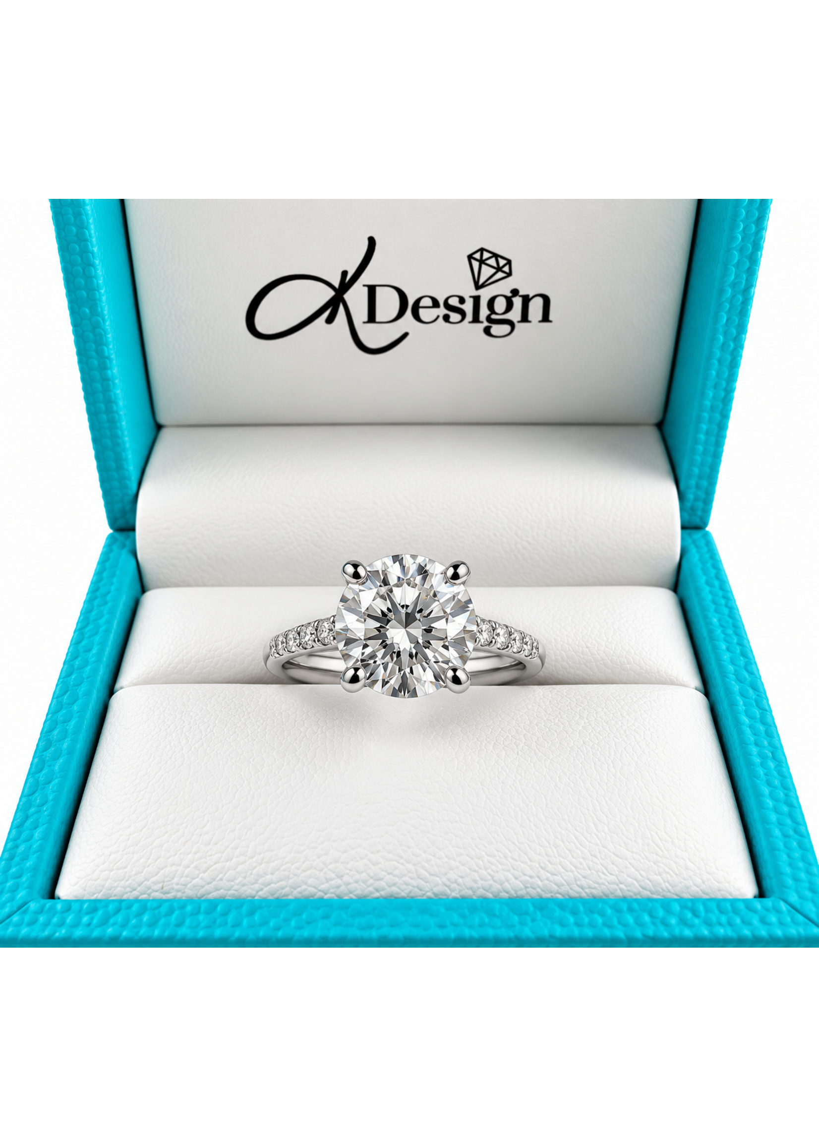 14kw Accented Solitaire Lab Diam. Ring size 4.75 ctw. 3.56
