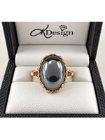 Vintage 10ky Cabochon Black Alaskan Ring Size 8 MSRP $600