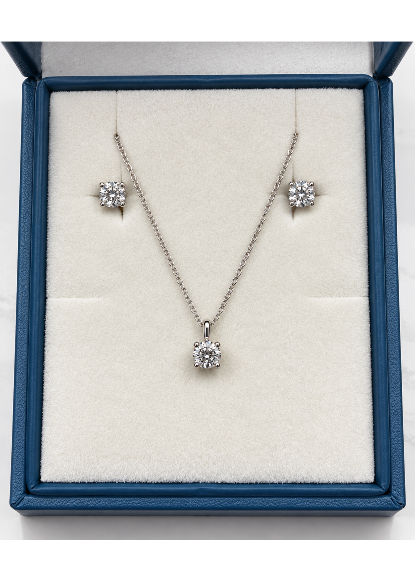 14kw Diam. Earrings and Pendant Set ctw 0.84 MSRP $3000
