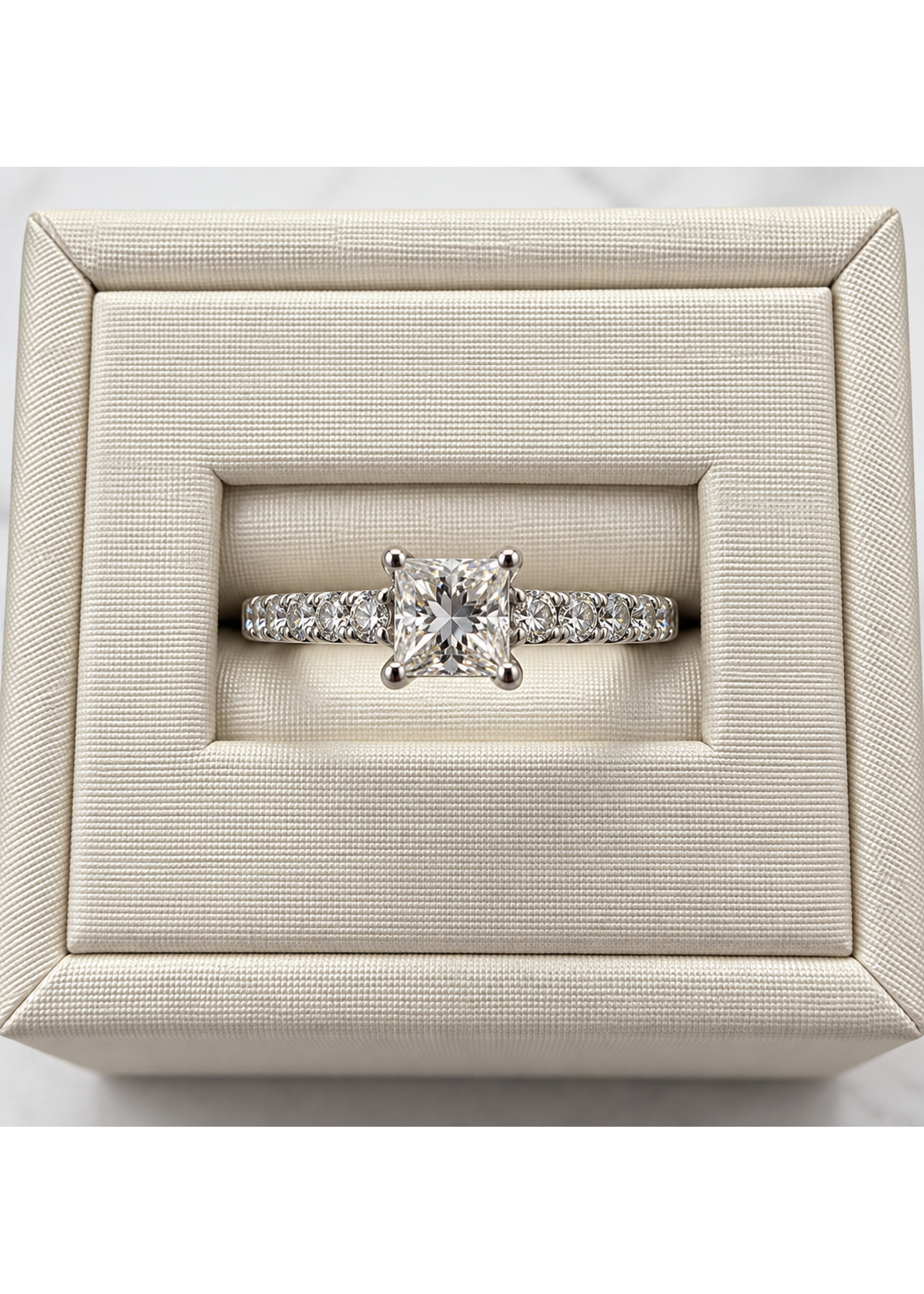 Vintage 14kw Accented Princess Diamond Ring 1.30ctw MSRP $3000