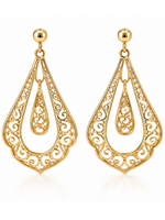 Vintage 14ky Filigree Dangle Earrings MSRP $600