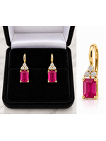 Vintage 10ky Ruby Drop Earrings 1.12ctw MSRP $4500