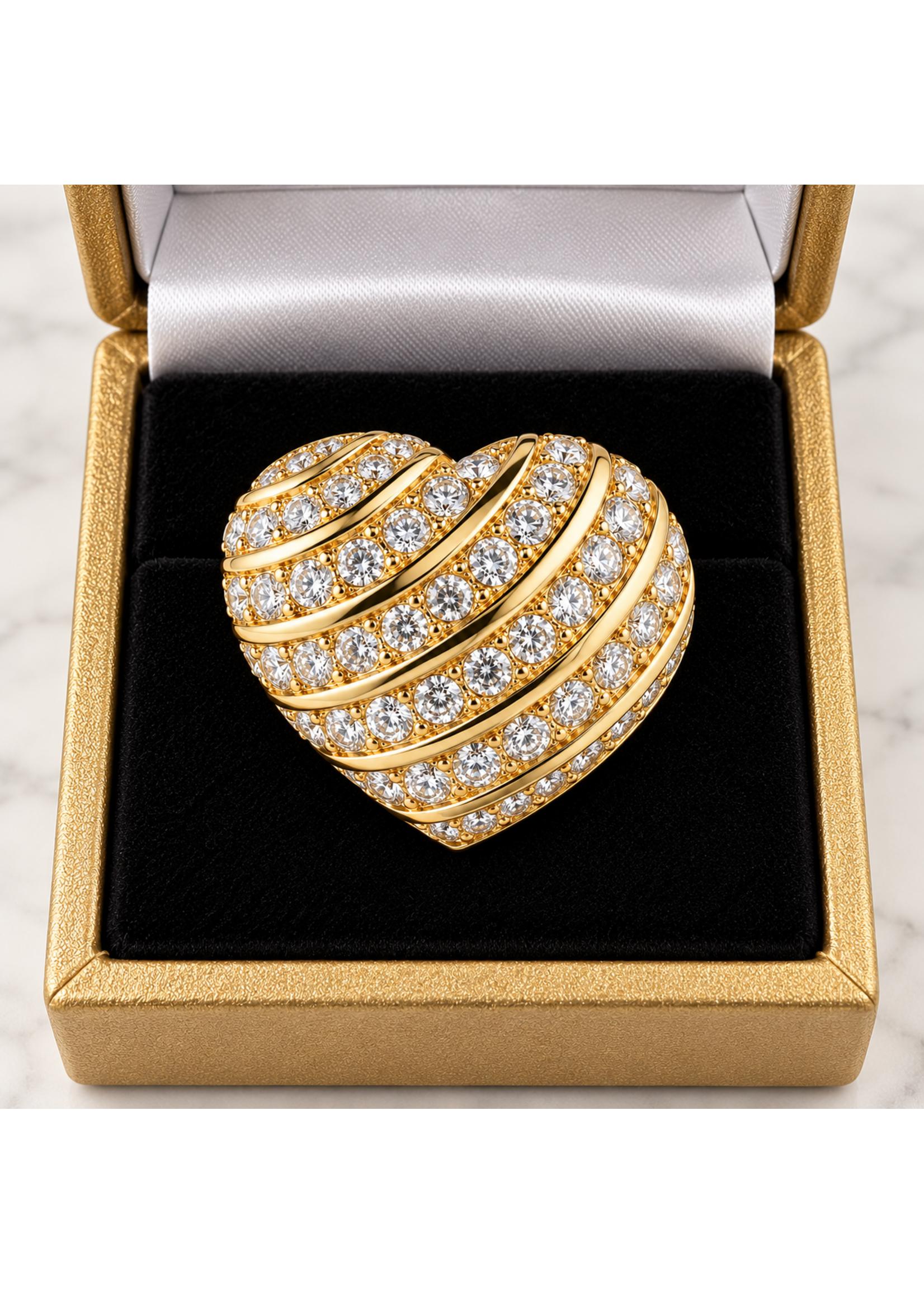 Authentic Swarovski Heart Crystal Brooch w/ Original Bag
