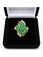 Vintage 10ky Emerald Cluster Ring size 7.25 MSRP $3200