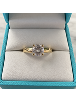 Vintage 10ky CZ Solitaire Ring 1ctw