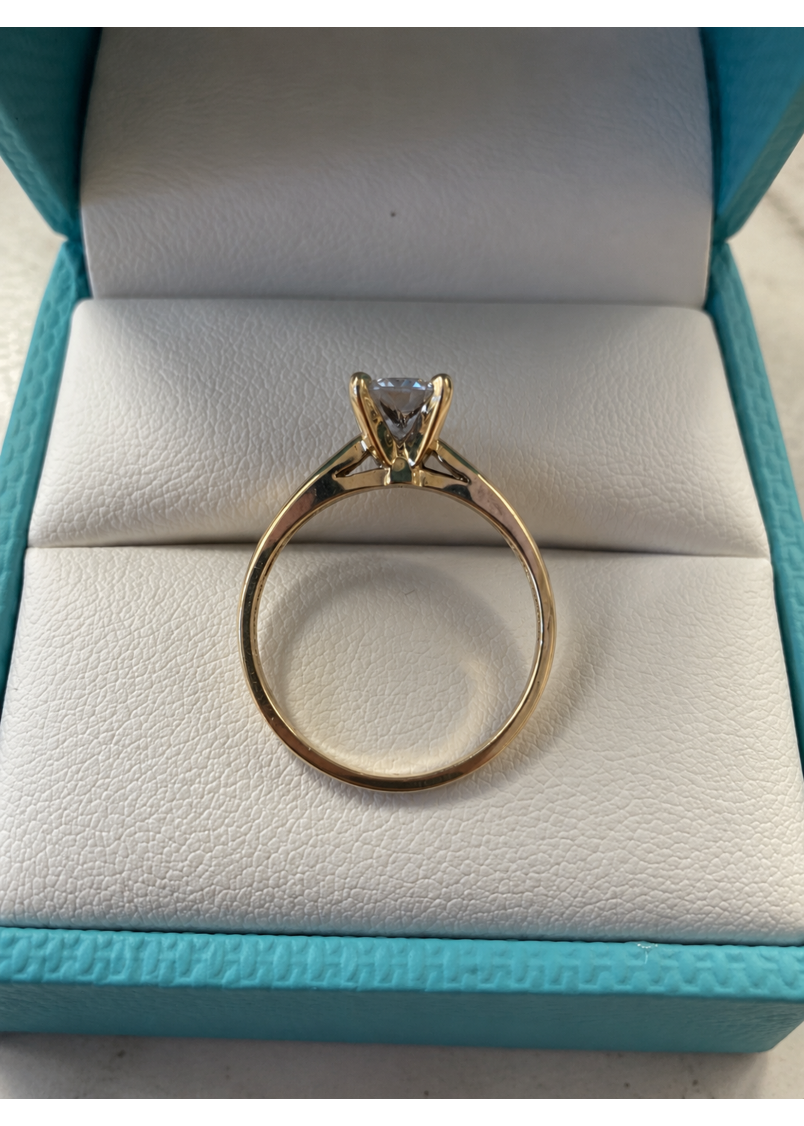 Vintage 10ky CZ Solitaire Ring 1ctw
