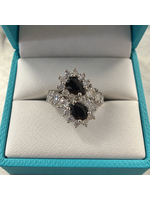 Vintage 10kw Accented Pear Onyx Ring  size 7 MSRP $600