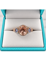Vintage Le Vian Peach Morganite Aquamarine 14k Straw Gold size 5.5 MSRP $2200
