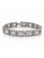 Sterling Emerald Cut CZ Tennis Bracelet