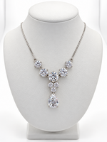 Sterling Pear CZ Cluster Necklace MSRP $300