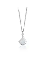 Amos Pewter Amos Pewter Sail Boat 18" Necklace