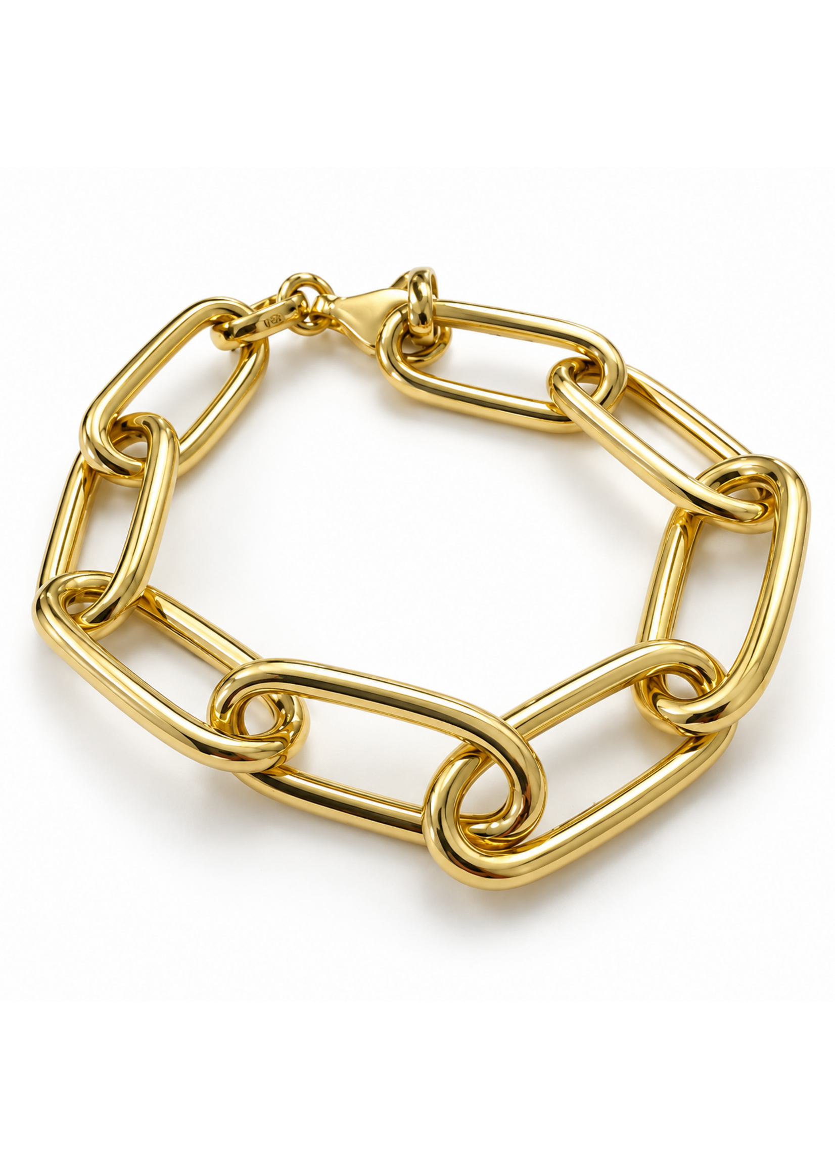 SS GP Semi Hollow Large Paperclip Bracelet