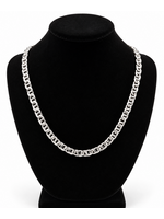 Sterling Silver Rhodium Plated Flat Marine Chain