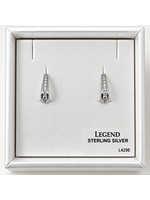Legend Sterling Silver Legend SS Half Hoop CZ Earrings L429E