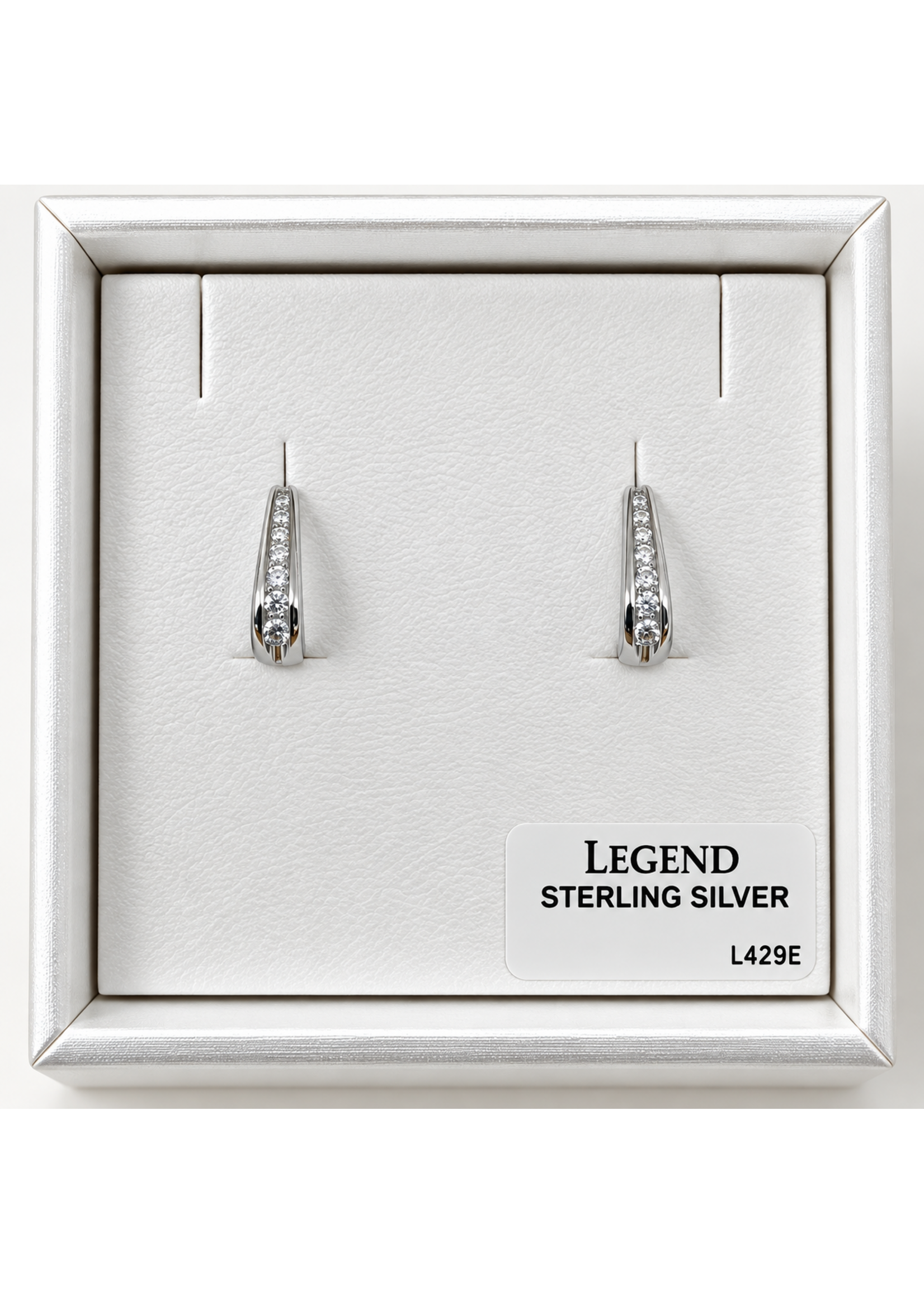 Legend SS Half Hoop CZ Earrings L429E
