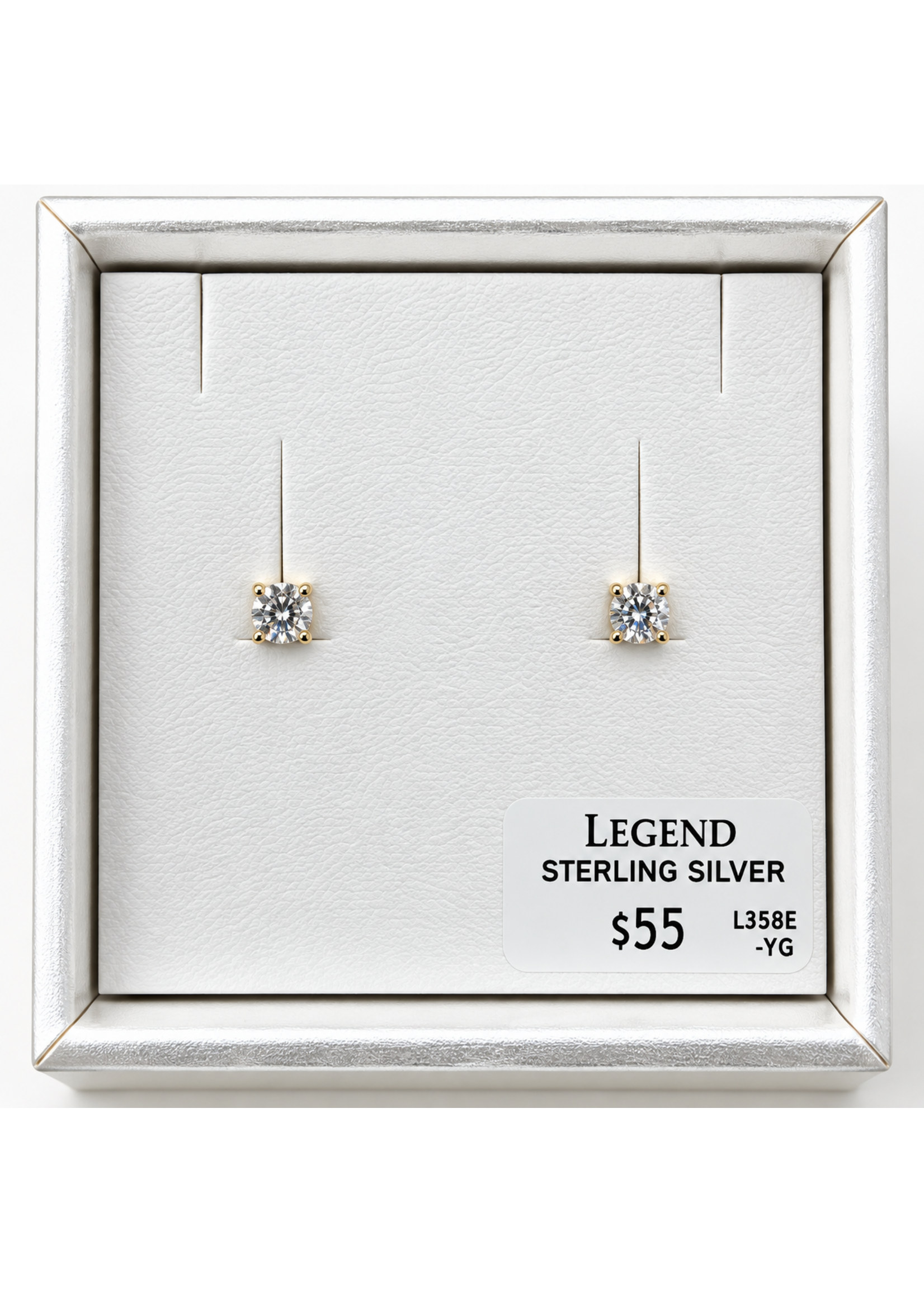 Legend 3mm YG Cubic Earrings L358E-YG