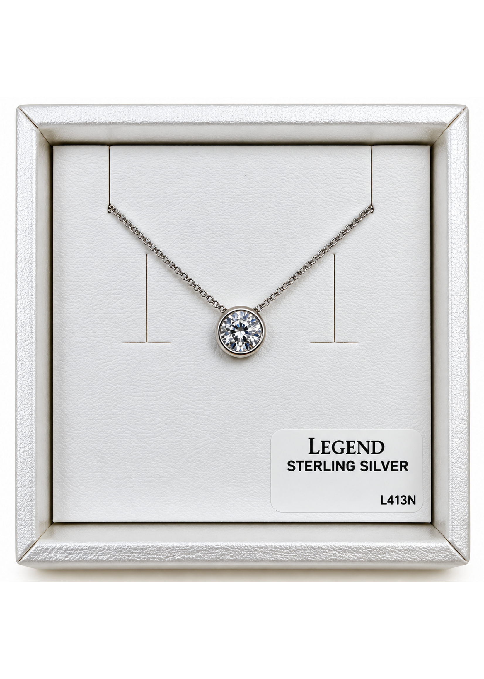 Legend SS Bezel Necklace L413N